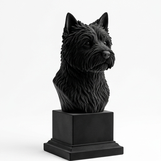 Busto 074-west-highland-white-terrier - Preto Carbono