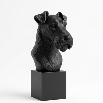 Busto Decorativo Personalizado Fox Terrier | Escultura 3D com Nome Gravado