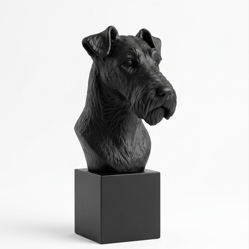 Busto Decorativo Personalizado Fox Terrier | Escultura 3D com Nome Gravado