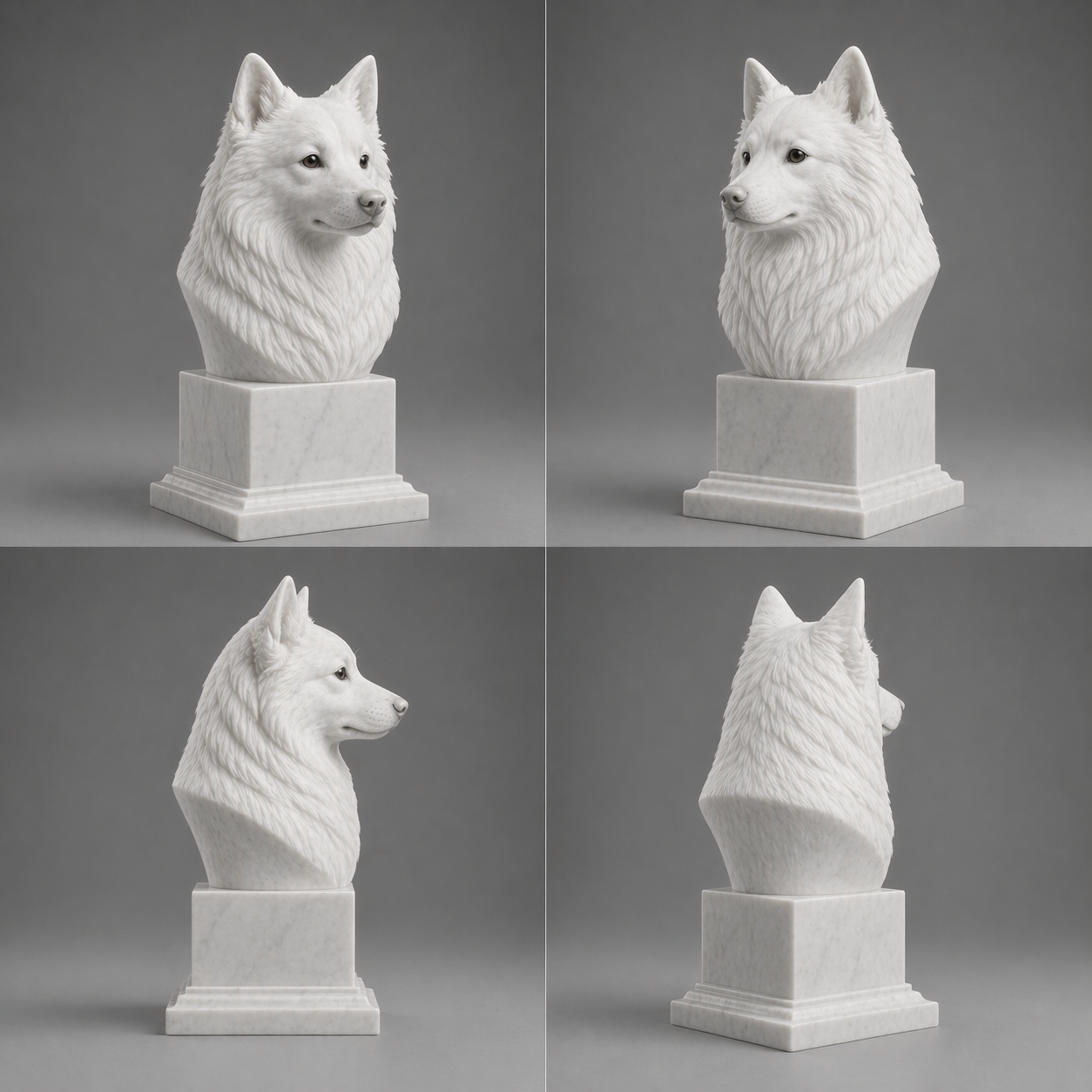 Busto Samoyed — fundo branco