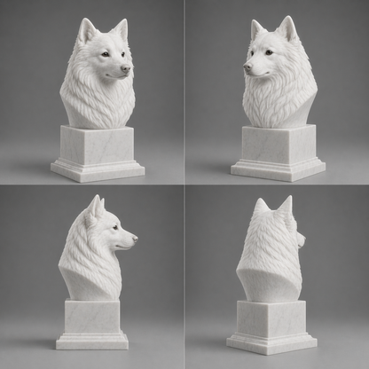 Busto Samoyed — fundo branco