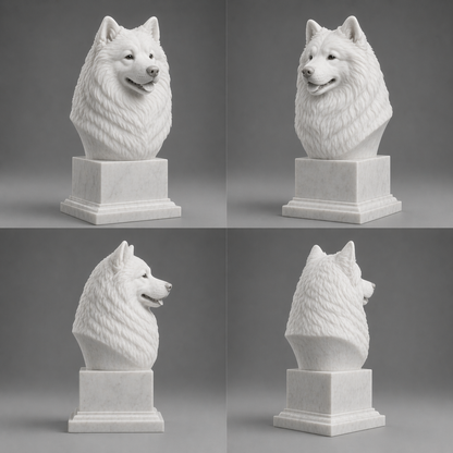 Busto Samoyed — fundo branco