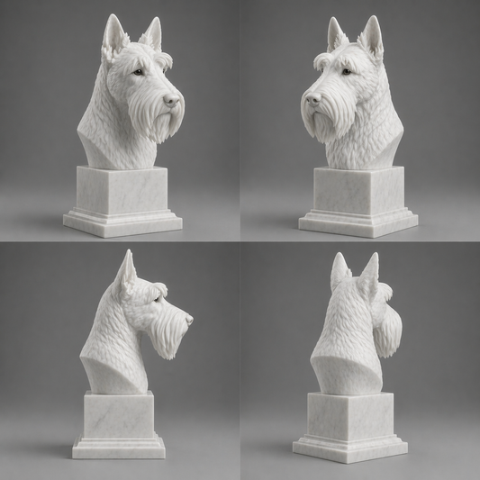 Busto Scottish Terrier — fundo branco