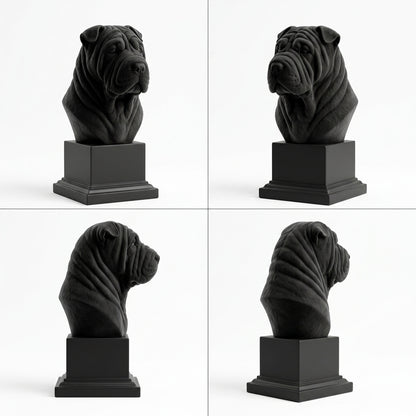 Busto Shar Pei — fundo preto