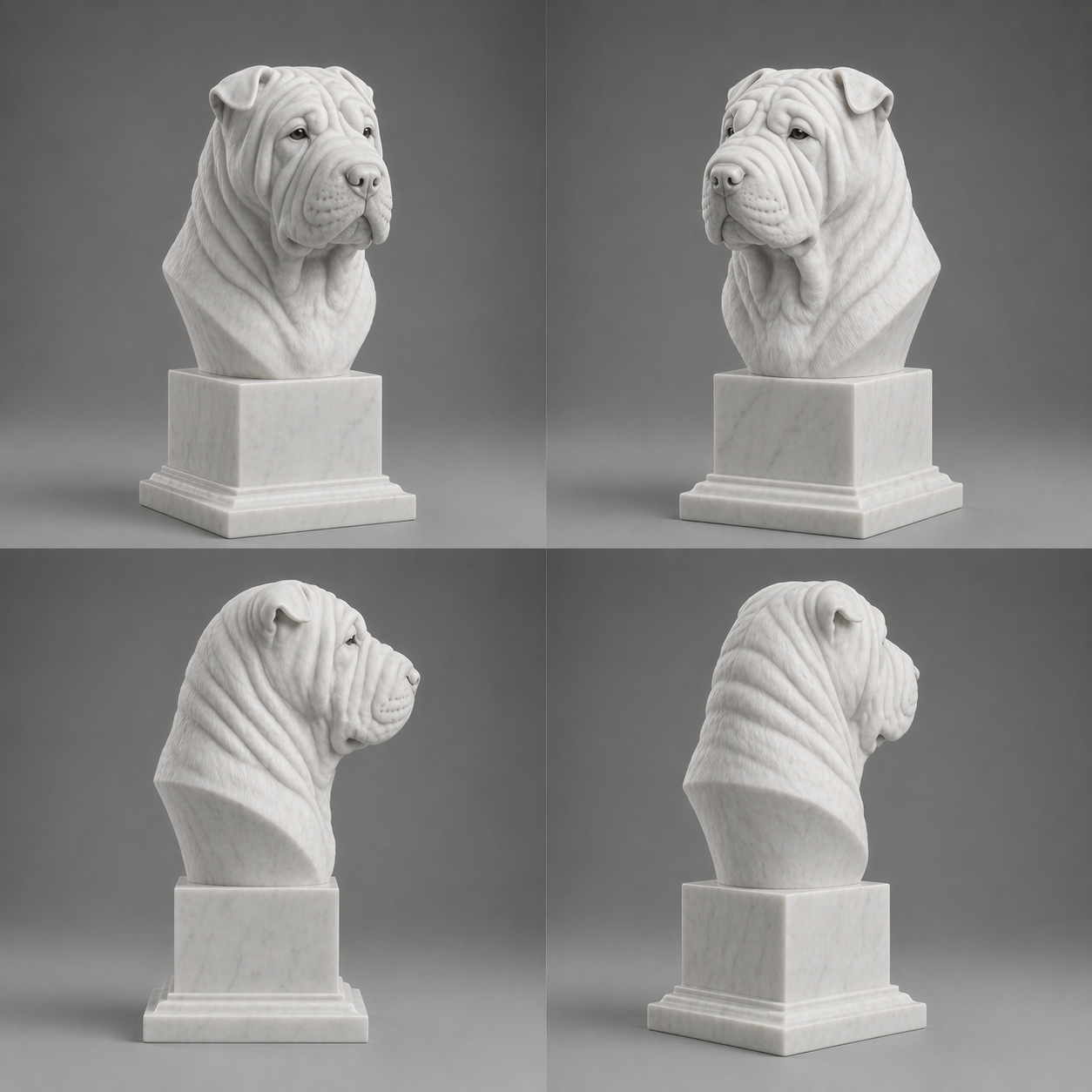 Busto Shar Pei — fundo branco