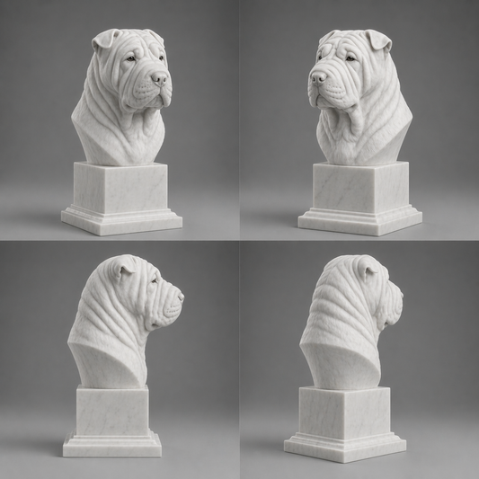 Busto Shar Pei — fundo branco