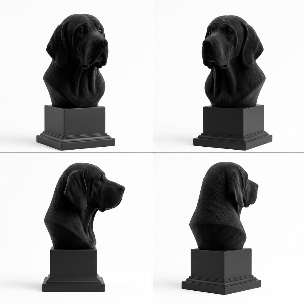 Busto Weimaraner — fundo preto