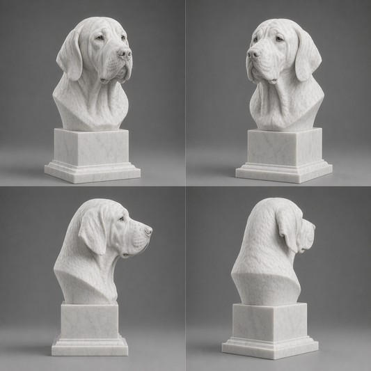 Busto Weimaraner — fundo branco