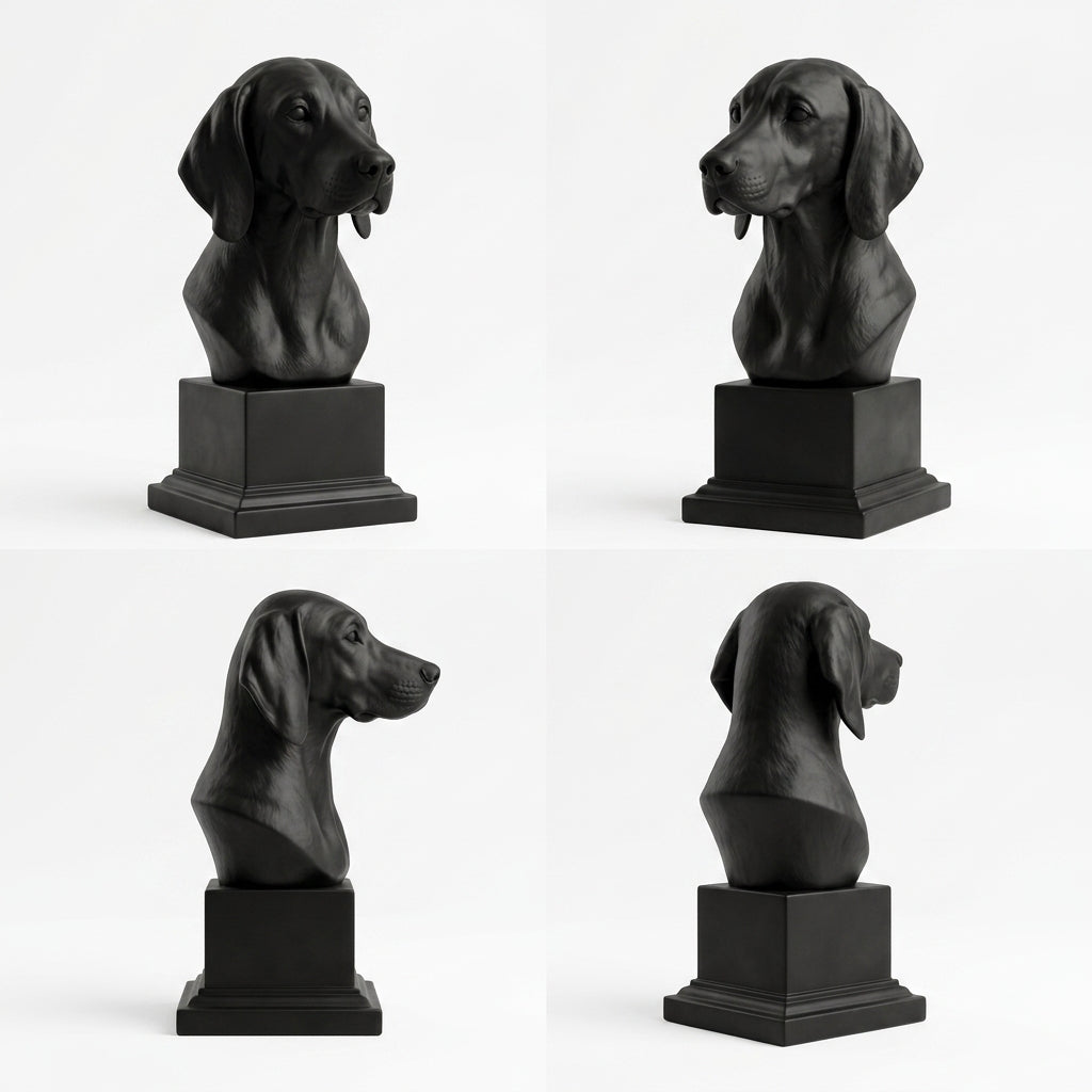 Busto Weimaraner — fundo preto