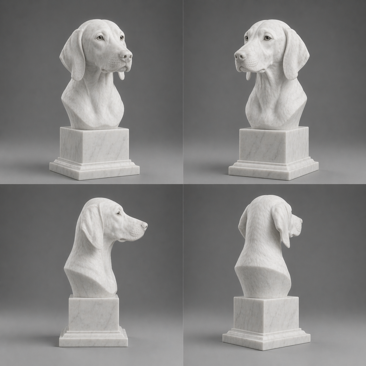 Busto Weimaraner — fundo branco