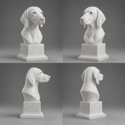 Busto Weimaraner — fundo branco