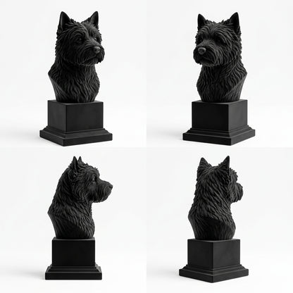 Busto Westie — fundo preto