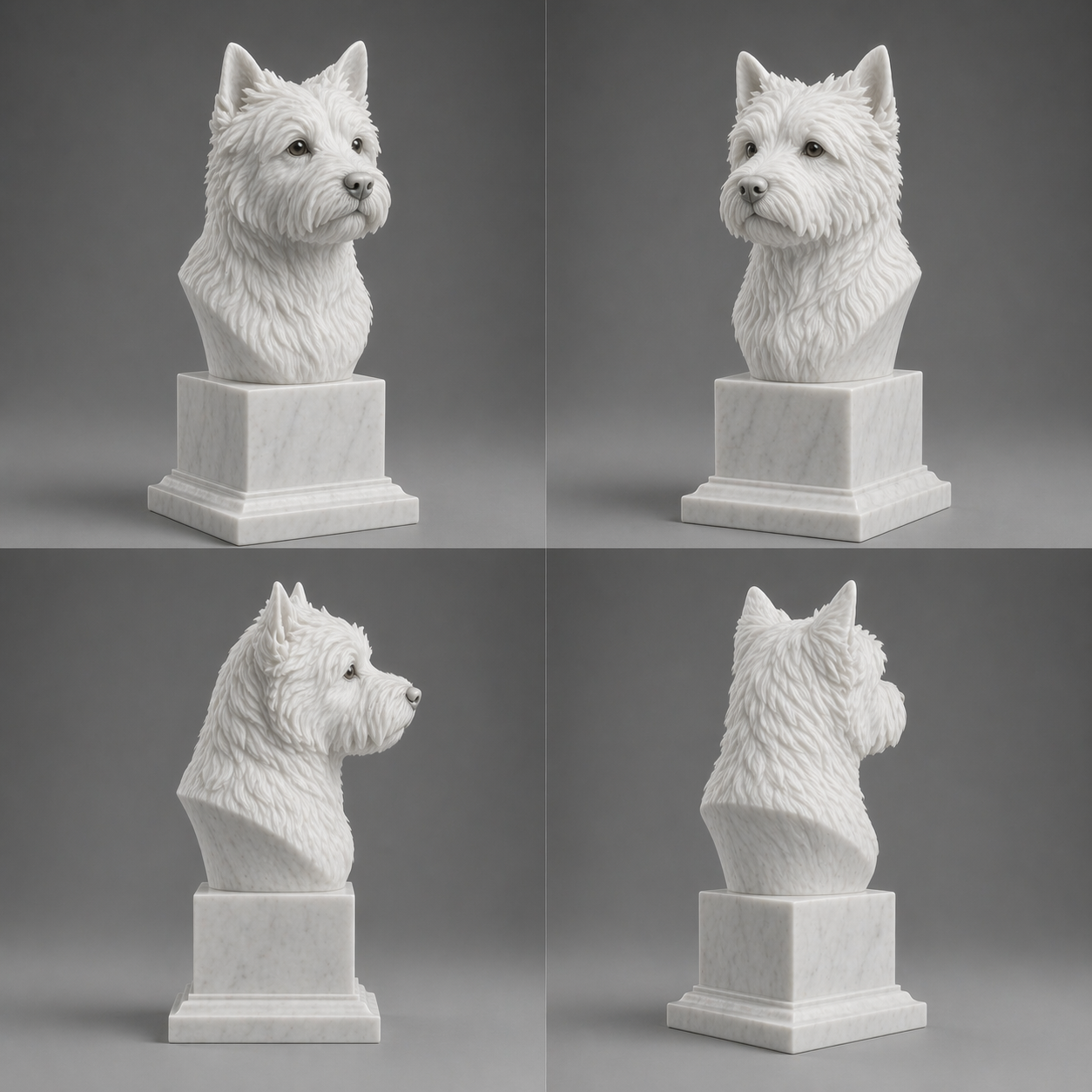 Busto Westie — fundo branco