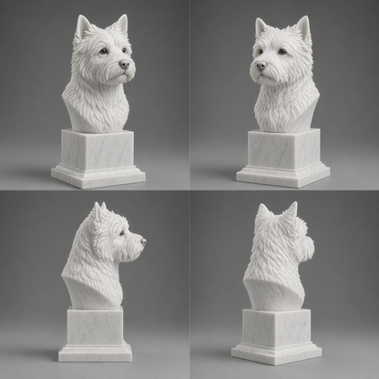 Busto Westie — fundo branco