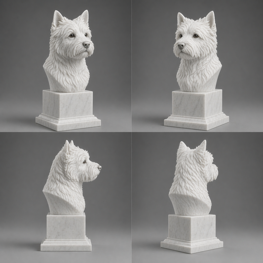 Busto Westie — fundo branco