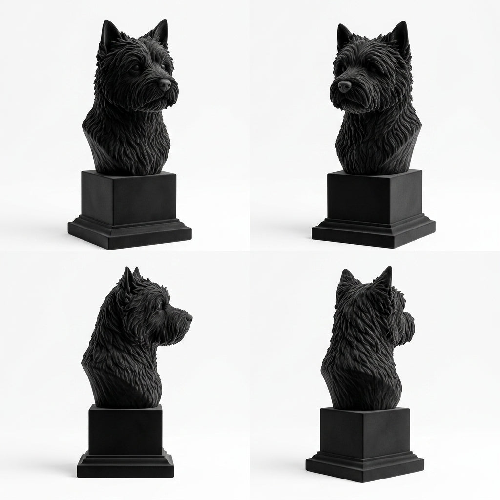 Busto Westie — fundo preto
