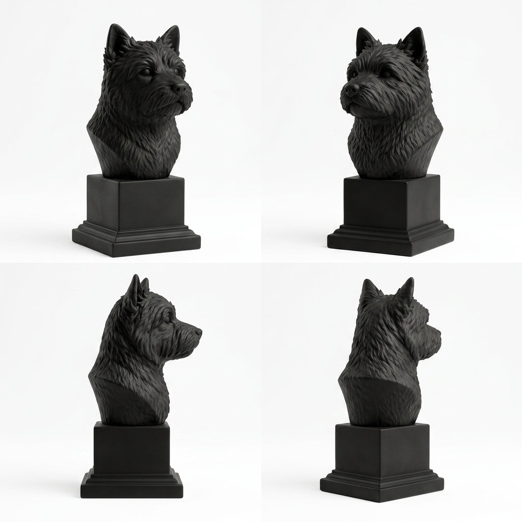 Busto Westie — fundo preto