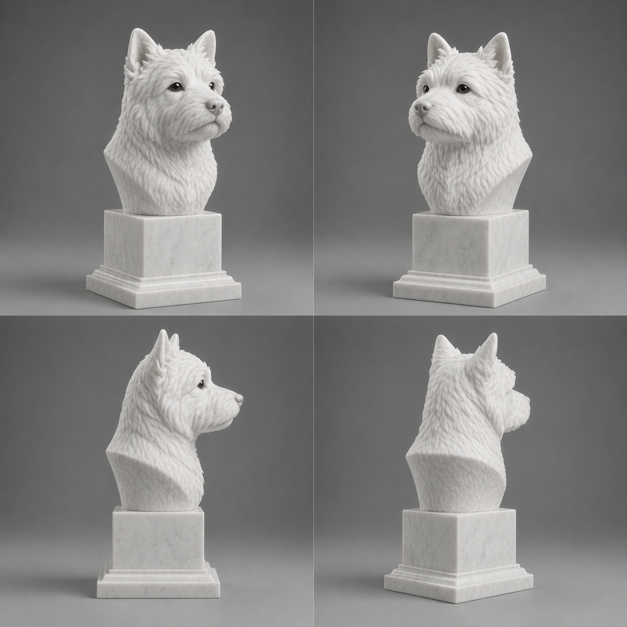 Busto Westie — fundo branco