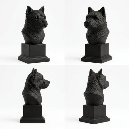 Busto Westie — fundo preto