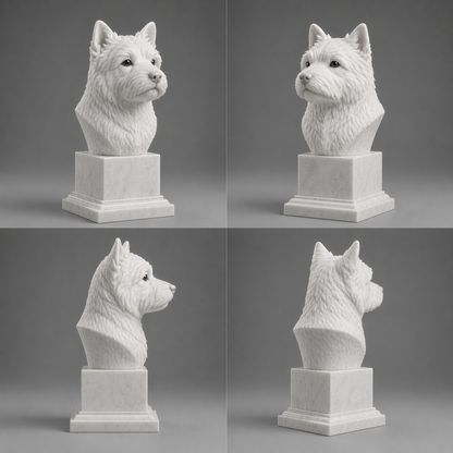 Busto Westie — fundo branco