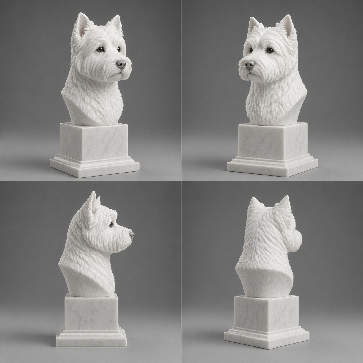 Busto Westie — fundo branco