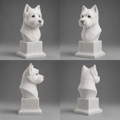 Busto Westie — fundo branco