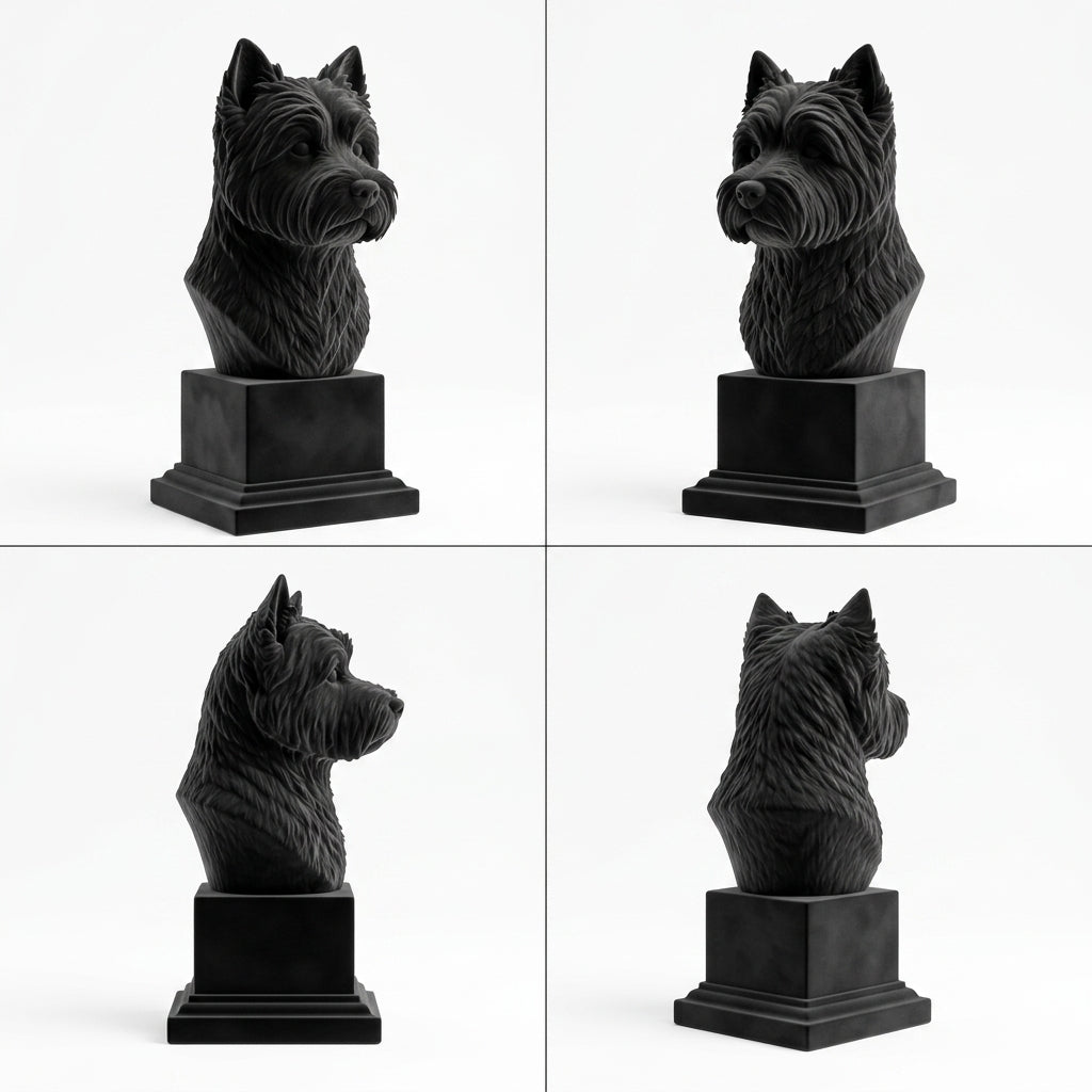 Busto Westie — fundo preto