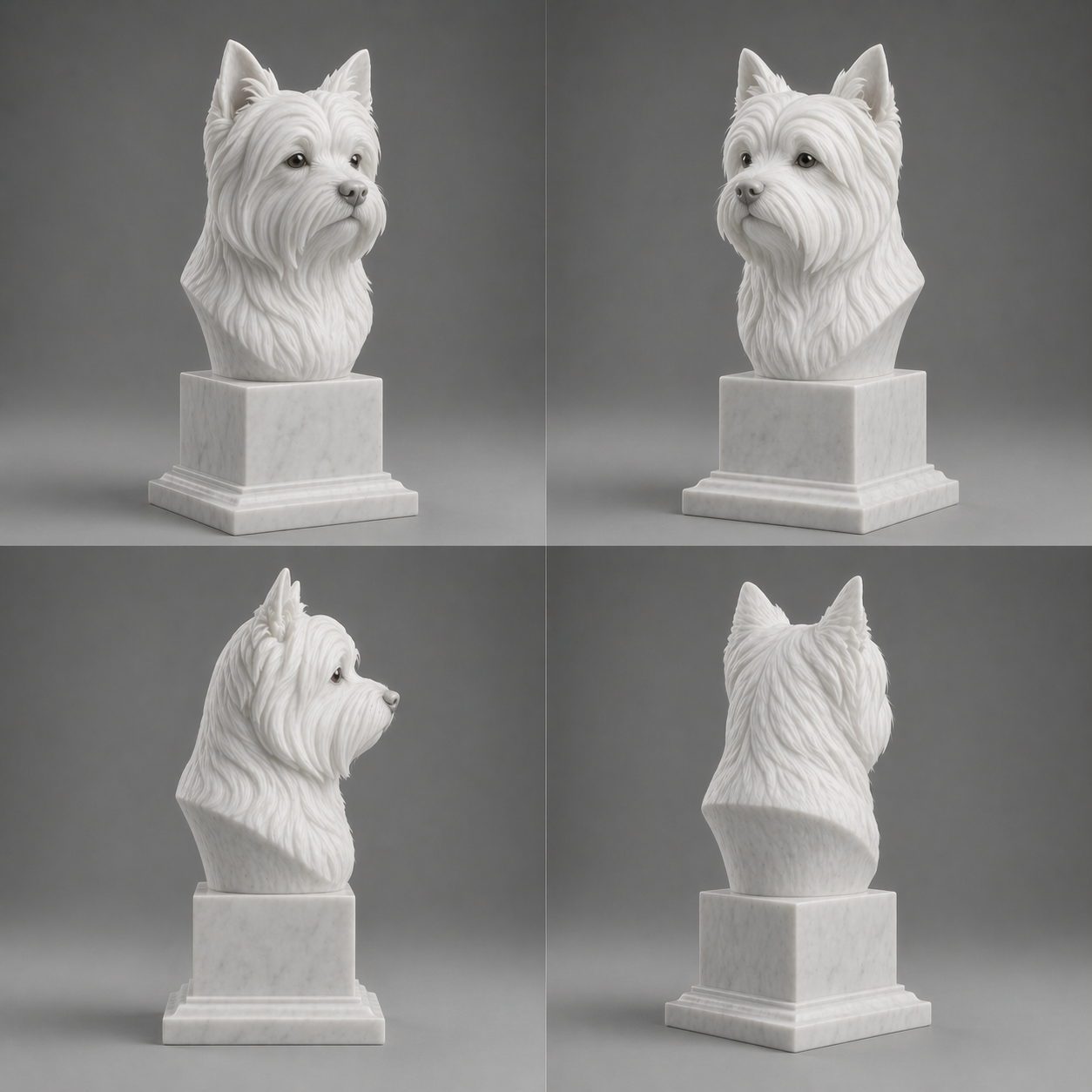 Busto Westie — fundo branco