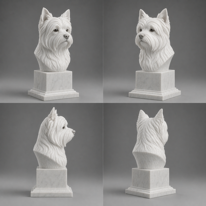 Busto Westie — fundo branco