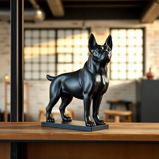 Busto Tosa Inu em ferro escuro