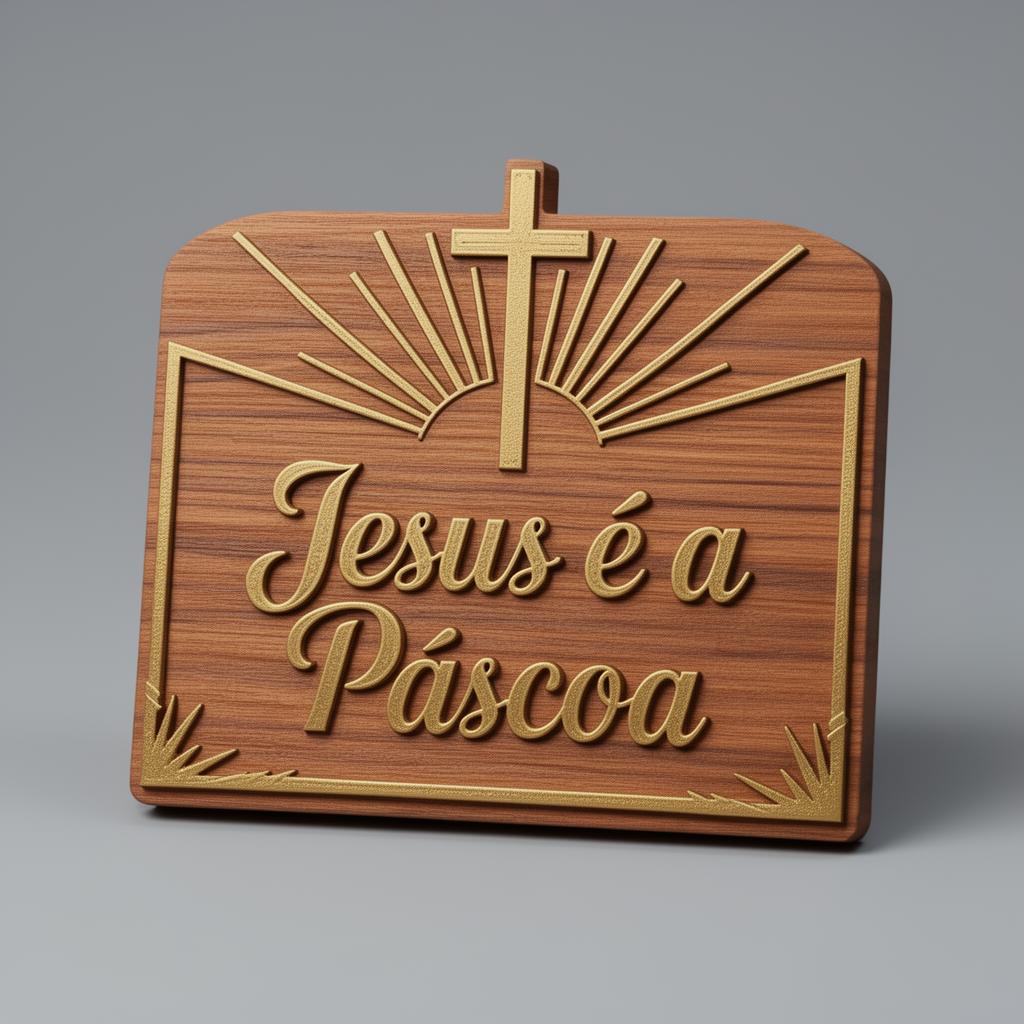 Placa Cristã Páscoa - Jesus é a Páscoa