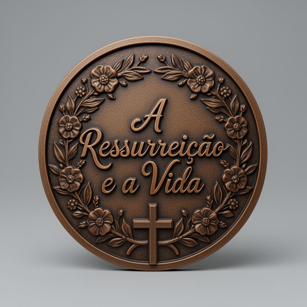 Placa Cristã Páscoa - A Ressurreição e a Vida