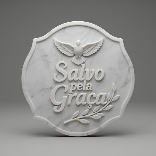 Placa Cristã Páscoa - Salvo pela Graça